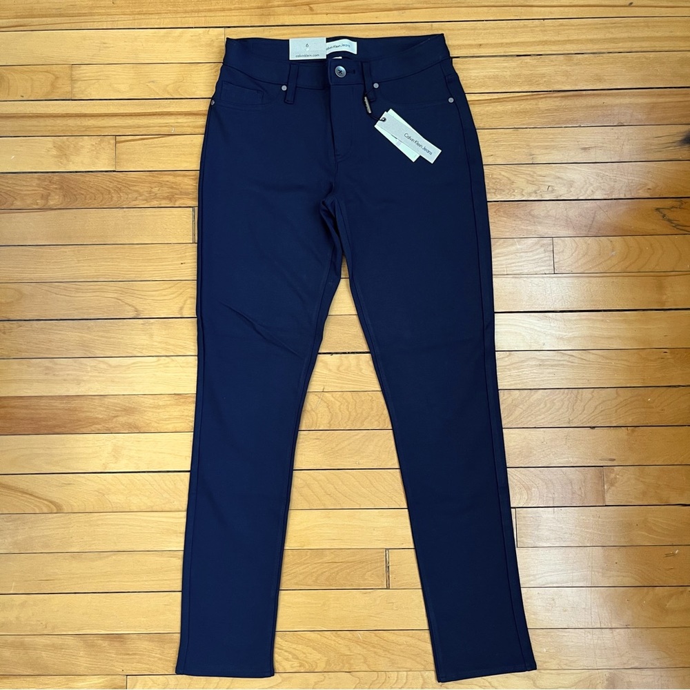 NWT Calvin Klein Jeans Ponte Knit Navy Leggings
